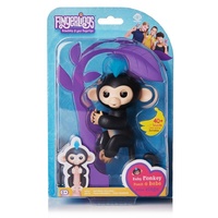 WowWee Fingerlings. Finn. Black with Blue Hair Baby Monkey. Genuine.