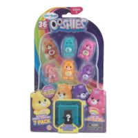 Ooshies Care Bears Series 1. 7 Pack. Tenderheart Bear, Glow in the Dark Bedtime Bear V4,