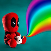 Kidrobot HugMe Marvel Deadpool Riding a Unicorn 16-Inch Vibrating Plush