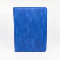 Game Mate Premium 9 Pocket Zippered Blue Wood Grain Card Binder