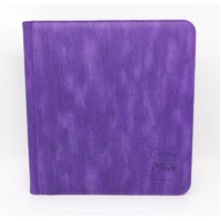 Game Mate Premium 12 Pocket Zippered Purple Wood Grain Card Binder
