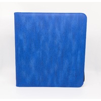 Game Mate Premium 12 Pocket Zippered Blue Wood Grain Card Binder