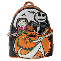 Loungefly Disney 100 The Nightmare Before Christmas Halloween Glow in the Dark Mini Backpack. US Exclusive