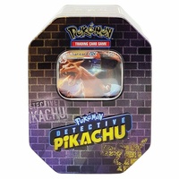 Pokemon TCG Detective Pikachu Collector Tins. Charizard-GX Tin