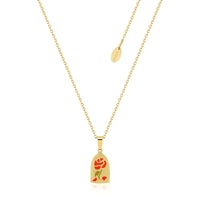 Couture Kingdom Disney Beauty and the Beast Enchanted Rose YGP Enamel Necklace