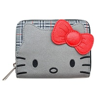 Loungefly Hello Kitty Grey Plaid Zip-Around Wallet