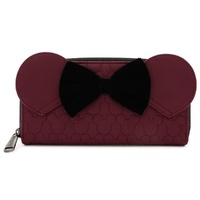 Loungefly Disney Minnie Mouse Maroon Quilted Zip-Around Wallet