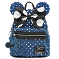Loungefly Disney Minnie Mouse Denim Polka Dot Mini Backpack