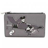 Loungefly Disney Mickey Mouse Plane Crazy Flap Wallet