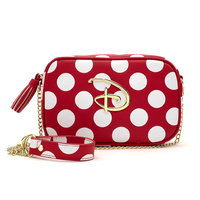 Loungefly Disney Red and White Polka Dot Logo Crossbody Bag