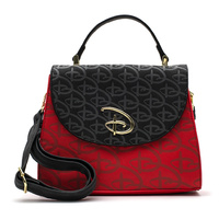 Loungefly Disney Red and Black Logo Debossed Crossbody Bag