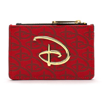 Loungefly Disney Red and Black Debossed Logo Cardholder Coin Purse