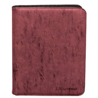 Ultra Pro Premium 9-PKT Pro Binder Suede Ruby. Holds 360 Cards