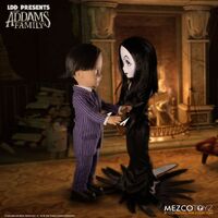 Mezco Toyz Living Dead Dolls LDD Presents The Addams Family Gomez & Morticia Twin Pack
