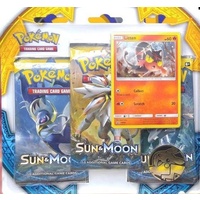 Pokemon TCG Sun and Moon Three-Booster Blister. Litten.