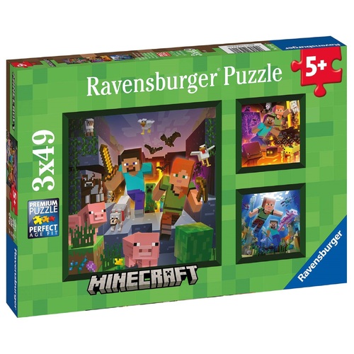 Ravensburger Minecraft Biomes 3x49pc Puzzle