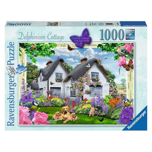 Ravensburger Delphinium Country Cottage 1000pc Puzzle