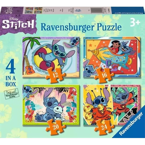 Ravensburger Disney Stitch 4 in a Box 12 + 16 + 20 + 24 Pieces Puzzle