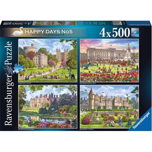 Ravensburger Happy Days No.5 Royal Residences 4x500pc Puzzle